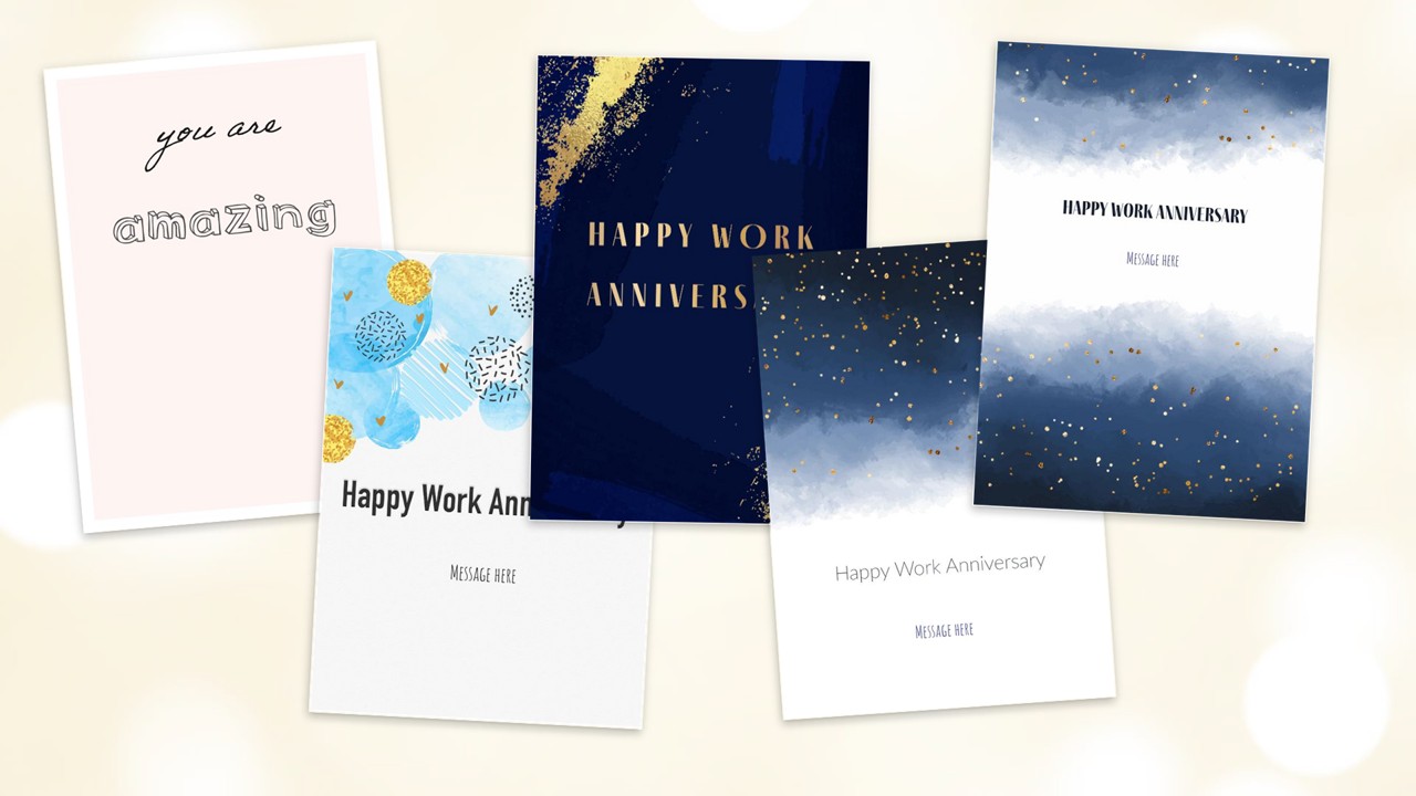 Work anniversary cards