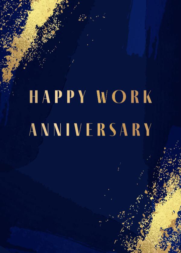 Blue And Gold Abstract Work Anniversary