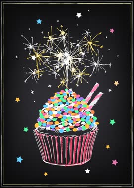 Ellacard card design: Cupcake sparkles